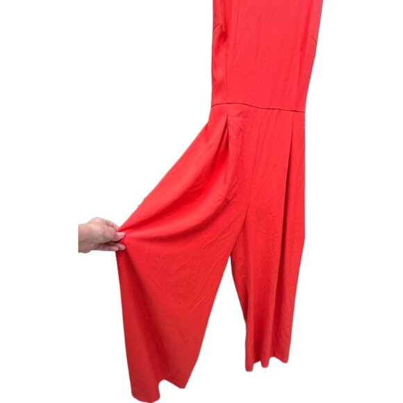 Antonio Milani MSRP $180 Wide Leg Jumpsuit Romper Flowy Sleeveless Red Medium - Picture 2 of 10
